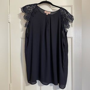 Philosophy Navy Lace Blouse